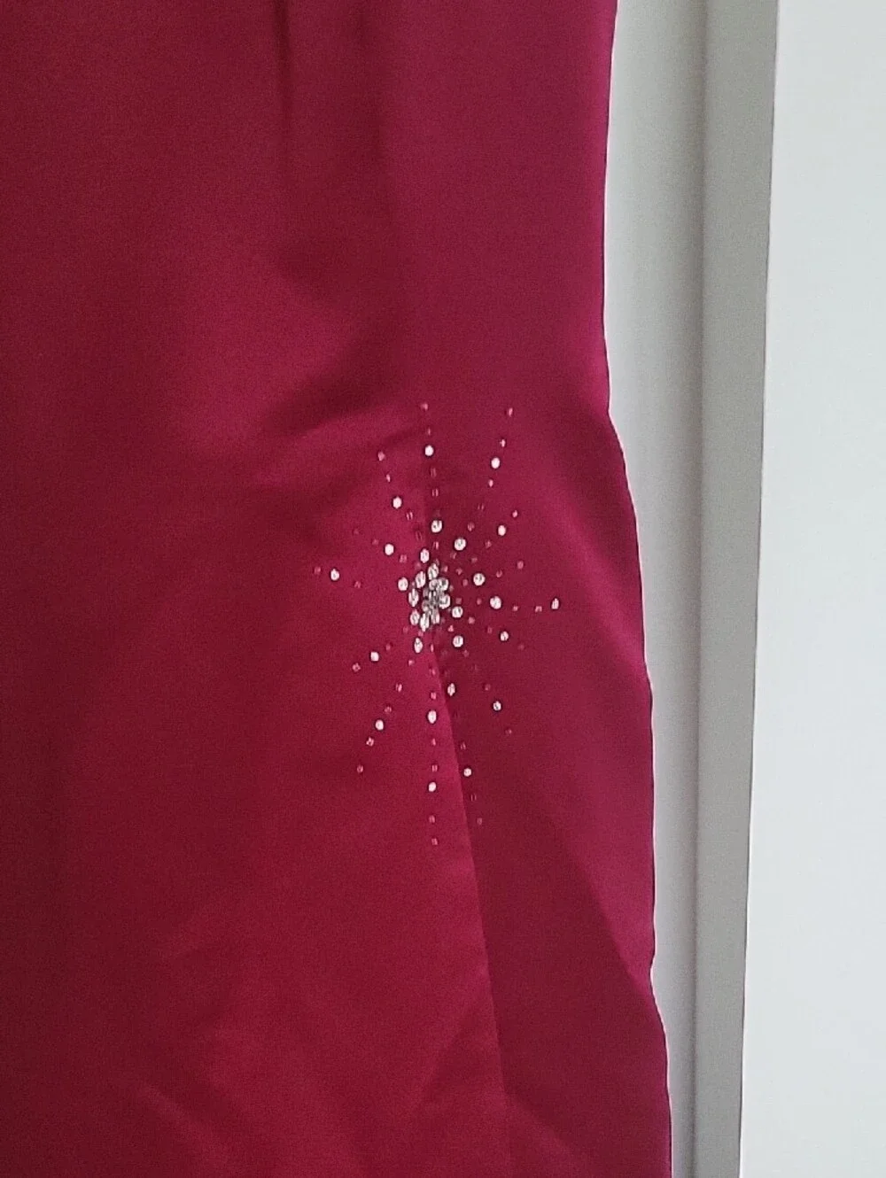 Burgundy Evening Gown with Side Slit - Picture 3 of 8